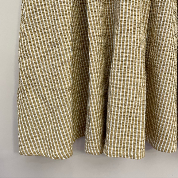 ANTHROPOLOGIE MO:VINT Sleeveless Yellow Plaid Fit-and-flare Dress Women’s Medium - Picture 4 of 8